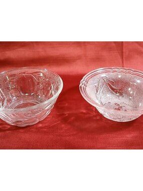 1930s Vintage Crystal Dessert Bowls Set of 2 K01 F